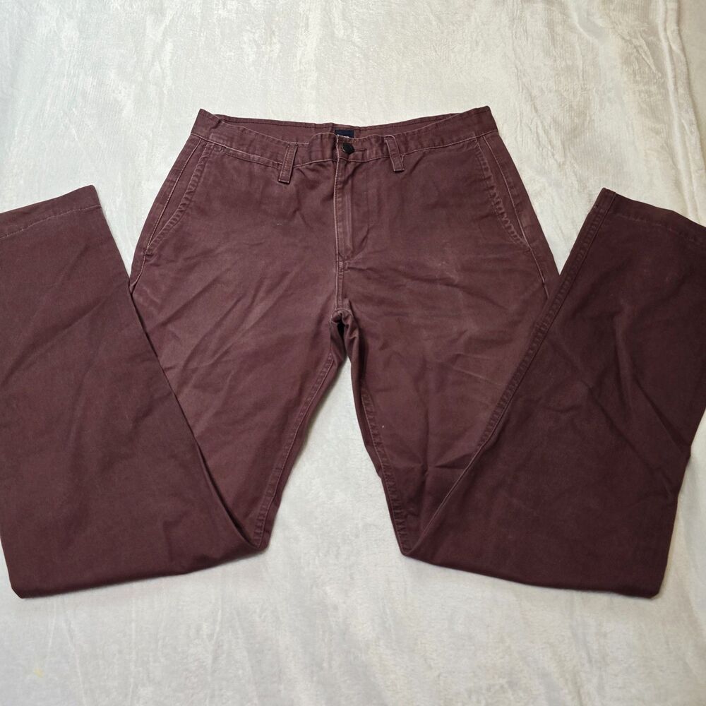 Gap Pants Mens Maroon Khaki Chino Size 32x34 Dress Career 100% Cotton Casual